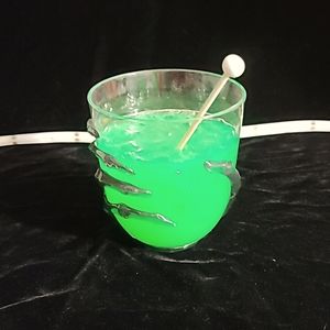 Faux Halloween Stemless Wine Glass with Resin Drink‎ / Glow in the Dark Drink